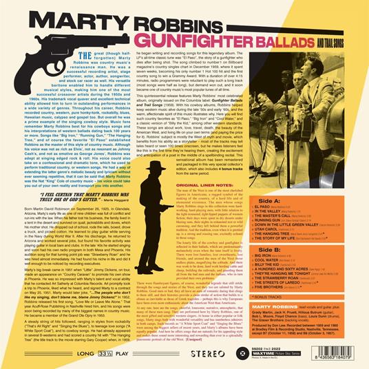 Gunfighter Ballads And Trail Songs - Vinile LP di Marty Robbins - 2