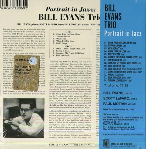 Portrait In Jazz (+ 5 Bonus Tracks) - CD Audio di Bill Evans - 2