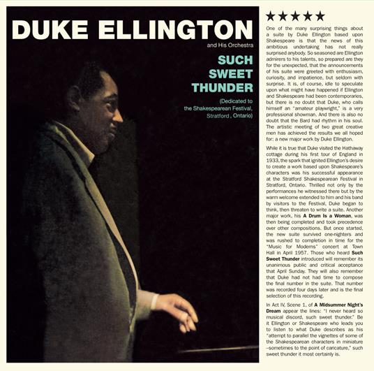 Such Sweet Thunder - CD Audio di Duke Ellington