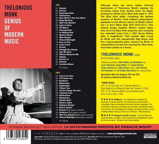 Genius of Modern Music - CD Audio di Thelonious Monk - 2