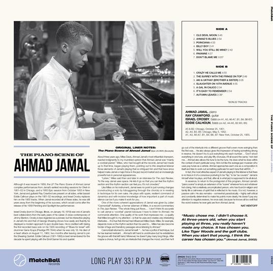 The Piano Scene Of Ahmad Jamal - Vinile LP di Ahmad Jamal - 2