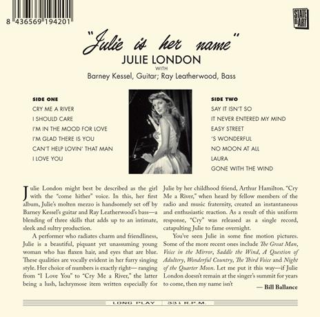 Julie Is Her Name. The Complete Sessions - CD Audio di Julie London - 2