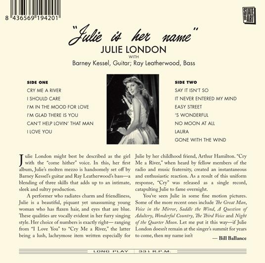 Julie Is Her Name. The Complete Sessions - CD Audio di Julie London - 2