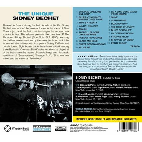 The Unique Sidney Bechet (with Bonus Track) - CD Audio di Sidney Bechet - 2