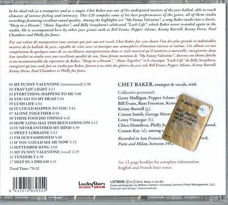 Plays And Sings Ballads For Lovers - CD Audio di Chet Baker - 2