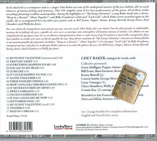 Plays And Sings Ballads For Lovers - CD Audio di Chet Baker - 2