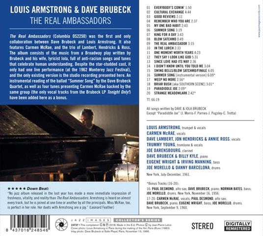 The Real Ambassadors ( + Bonus Tracks) - CD Audio di Louis Armstrong,Dave Brubeck - 2