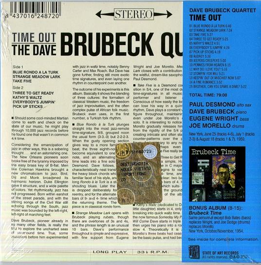 Time Out (+ Brubeck Time) - CD Audio di Dave Brubeck - 2