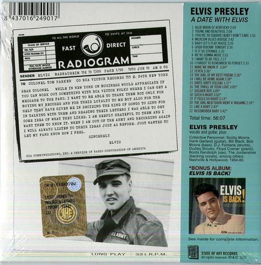 A Date With Elvis (+ Elvis Is Back ) - CD Audio di Elvis Presley - 2