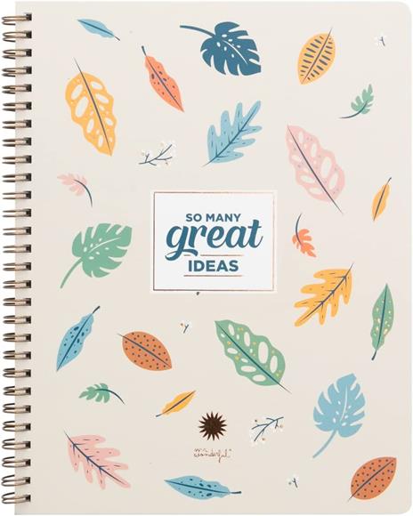 Taccuino A5, fogli bianchi a righe, con tasca interna e 3 fogli di adesivi Mr Wonderful - So Many Great Ideas