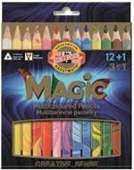 Matitoni triangolari Magic Trio Koh-I-Noor. Set 12 colori assortiti + Blender