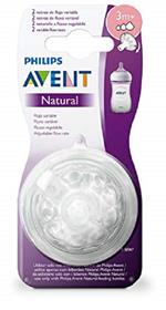 Avent Tettarelle Natural Flusso Regolabile Foro con Fessura 3m+