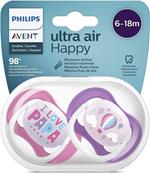 Philips Avent Succhietto Ciuccio Ultra Air in Silicone 6-18 Mesi Confezione 2 Pezzi Bambina