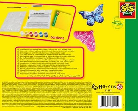 SES Creative Set per modellare e dipingere una farfalla con brillantini per bambini - 6
