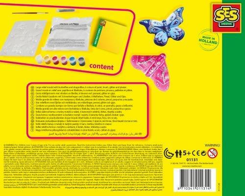 SES Creative Set per modellare e dipingere una farfalla con brillantini per bambini - 6
