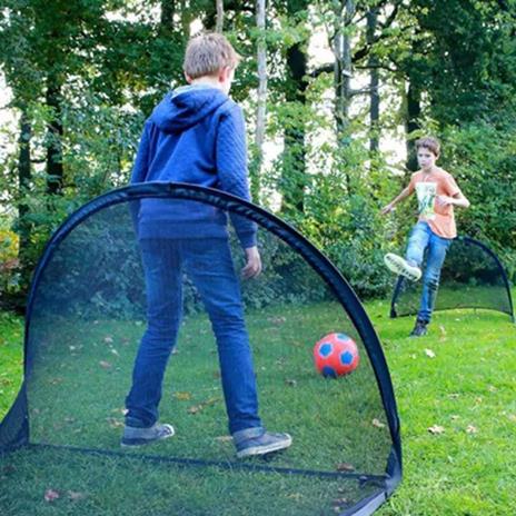 Set 2 Porte da Calcio Pop-Up con Rete Pieghevoli per Bambini 60x40x40Cm Giardino - 2