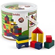 Playset Costruzioni in Legno 50 Mattoncini Giocattolo Bambini Gioco Educativo