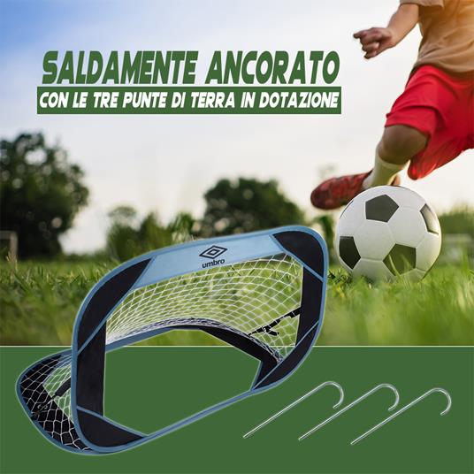 Porta da Calcio Pop-Up Pieghevole con Borsa Viaggio Sport Uso Interno ed Esterno - 2