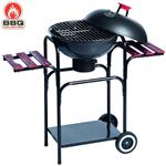 Barbecue A Carbone In Acciaio Con Coperchio E Ruote 46Cm