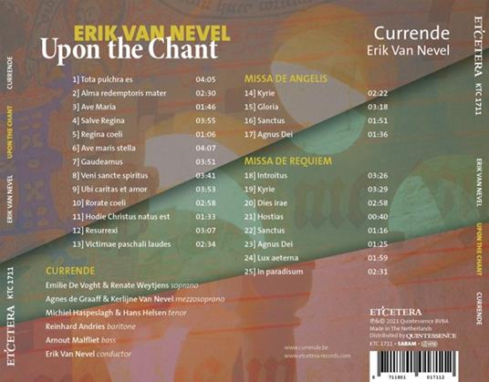 Upon The Chant - CD Audio di Erik Van Nevel,Currende - 2