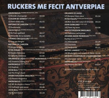 Ruckers Me Fecit Antverpiae (1560-1660) - CD Audio di Mario-De Wilde-Glaie Sarrechia - 2