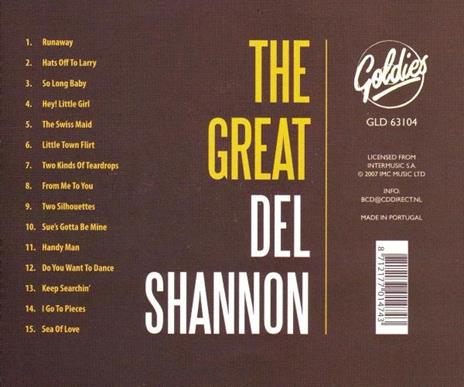 Great - CD Audio di Del Shannon - 2