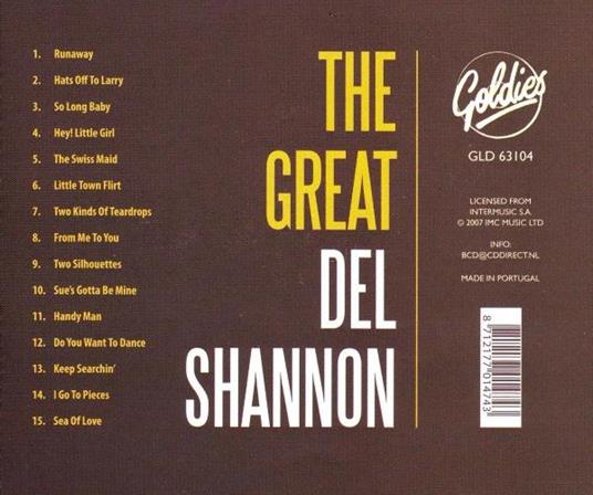 Great - CD Audio di Del Shannon - 2