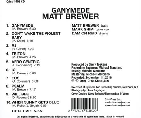 Ganymede - CD Audio di Matt Brewer - 2