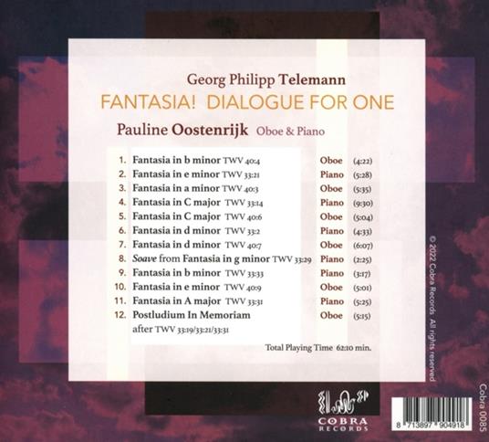 Telemann. Fantasia! Dialogue For One - CD Audio di Pauline Oostenrijk - 2
