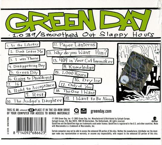 1039 Smoothed out Slappy Hours - CD Audio di Green Day - 2