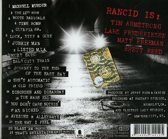 And Out Come. 20th Anniversary - CD Audio di Rancid - 2