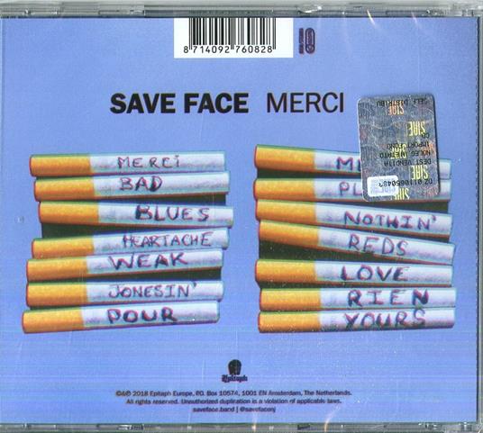 Merci - CD Audio di Save Face - 2