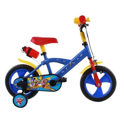 Bicicletta Per Bambini 12" Disney Mickey Mouse Topolino Con Borraccia E Trombetta  34586