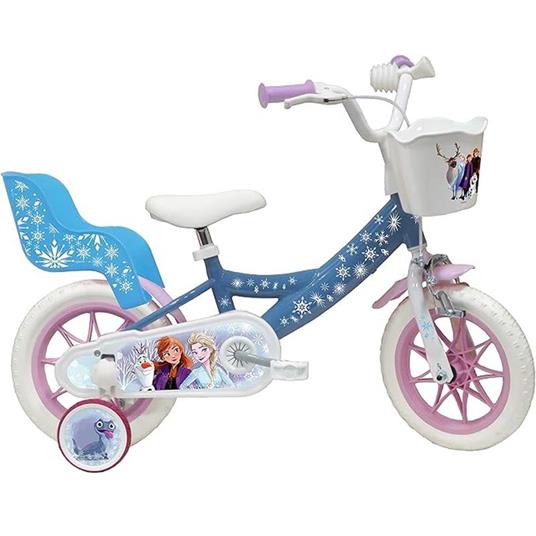 Bicicletta Per Bambini 14" Disney Frozen Con 2 Freni, Cestino E Portabambola  36586