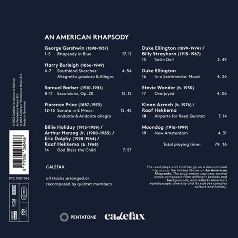 An American Rhapsody - CD Audio di Calefax Reed Quintet - 2
