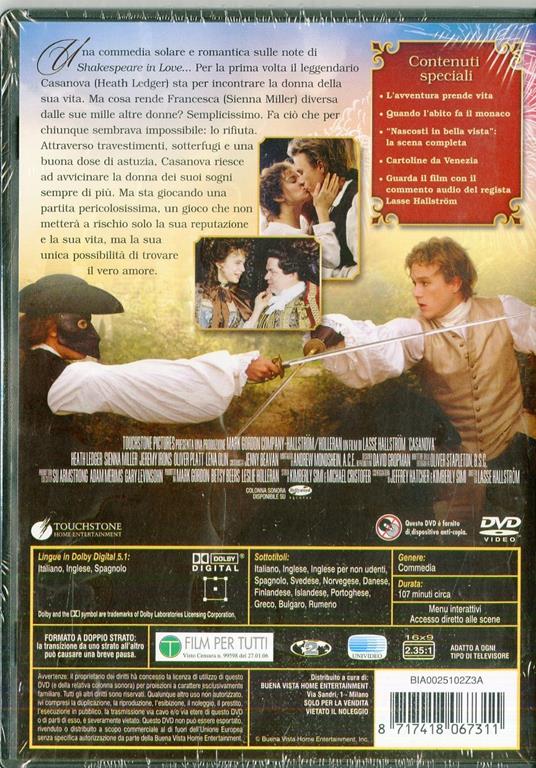 Casanova di Lasse Hällstrom - DVD - 2