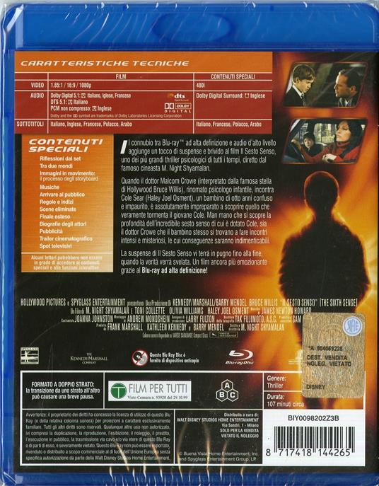 The Sixth Sense. Il sesto senso di Manoj Night Shyamalan - Blu-ray - 2