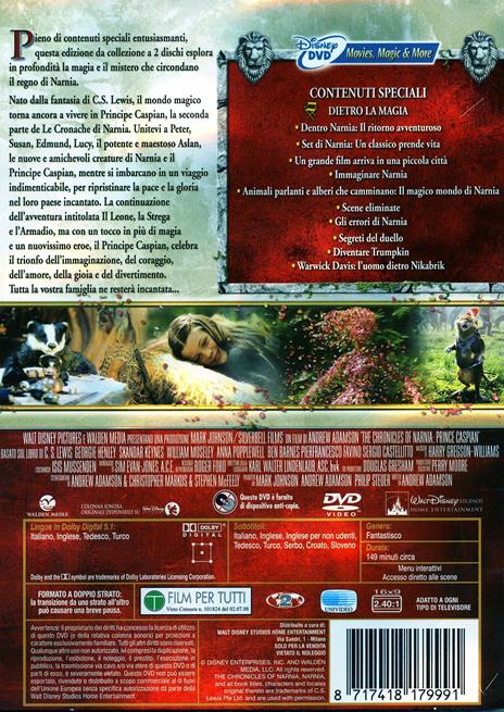 Le cronache di Narnia: il principe Caspian (2 DVD)<span>.</span> Special Edition di Andrew Adamson - DVD - 2