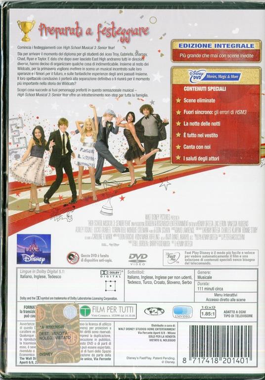 High School Musical 3. Senior Year di Kenny Ortega - DVD - 2