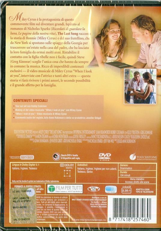 The Last Song di Julie Anne Robinson - DVD - 2