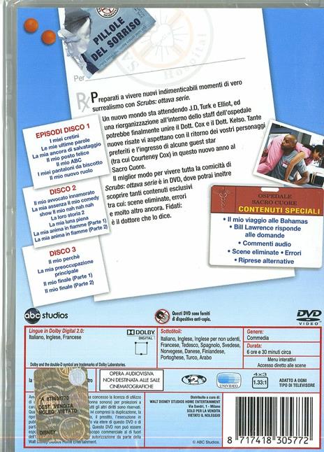 Scrubs. Medici ai primi ferri. Serie 8 (3 DVD) di Bill Lawrence,Michael Spiller,Ken Whittingham - DVD - 2