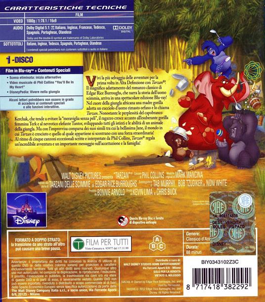 Tarzan di Chris Buck,Kevin Lima - Blu-ray - 2