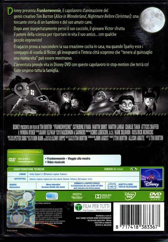 Frankenweenie di Tim Burton - DVD - 2