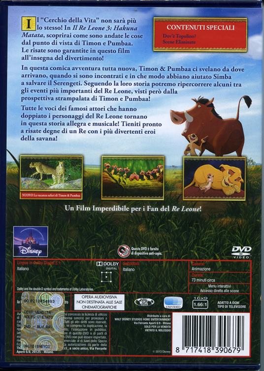 Il Re Leone 3. Hakuna Matata di Bradley Raymond - DVD - 3