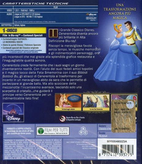 Cenerentola di Wilfred Jackson,Hamilton Luske,Clyde Geronimi - Blu-ray - 2