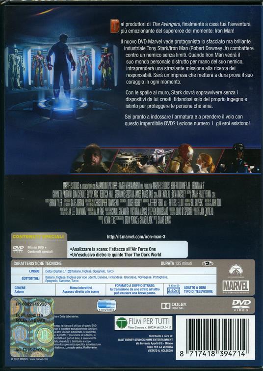 Iron Man 3 di Shane Black - DVD - 2