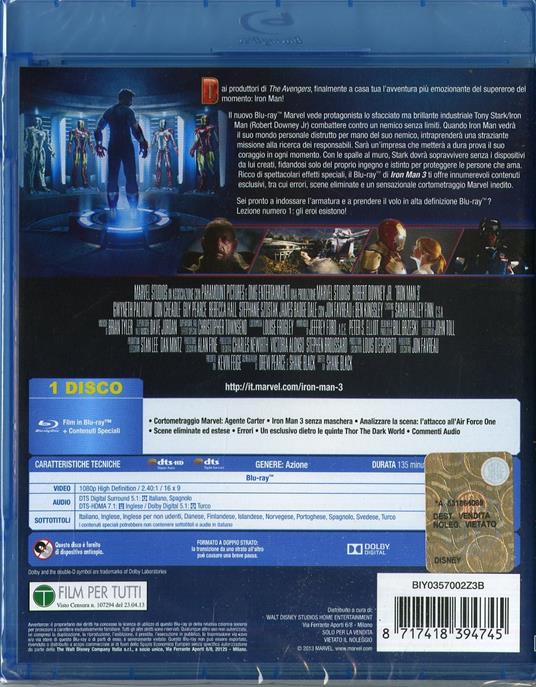 Iron Man 3 (Blu-ray) di Shane Black - Blu-ray - 2