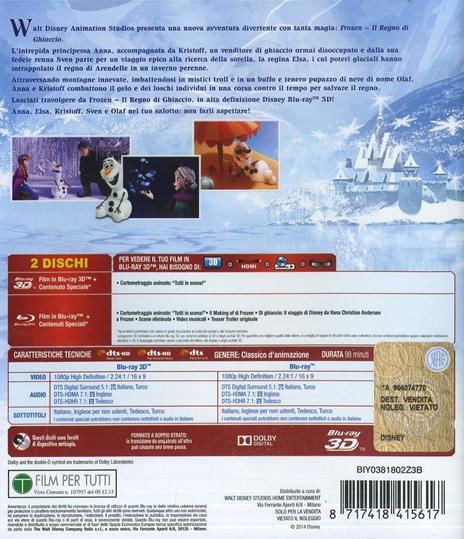 Frozen. Il regno di ghiaccio 3D (Blu-ray + Blu-ray 3D) di Chris Buck,Jennifer Lee - Blu-ray + Blu-ray 3D - 2
