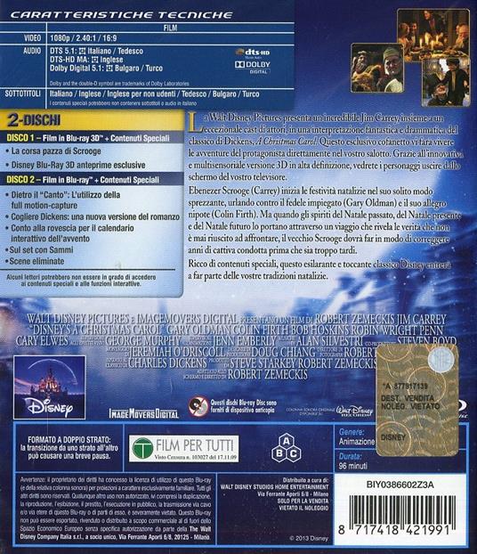 A Christmas Carol 3D (Blu-ray + Blu-ray 3D) di Robert Zemeckis - Blu-ray + Blu-ray 3D - 2