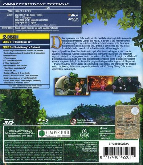 Rapunzel. L'intreccio della torre 3D (Blu-ray + Blu-ray 3D) di Nathan Greno,Byron Howard - 2
